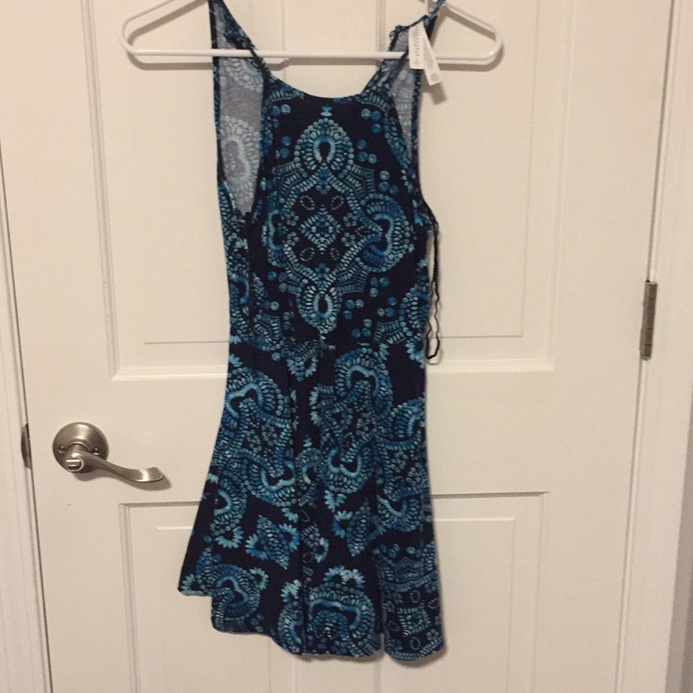 Blue Aztec halter neck dress!